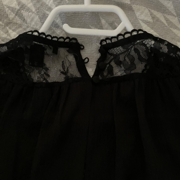 RW & Co. Sheer black Blouse with Lace - Picture 3 of 5